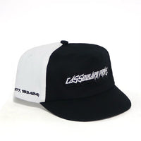 Cassowary Drive 2 Tone Short Brim Hat — three quarter view of white side panel